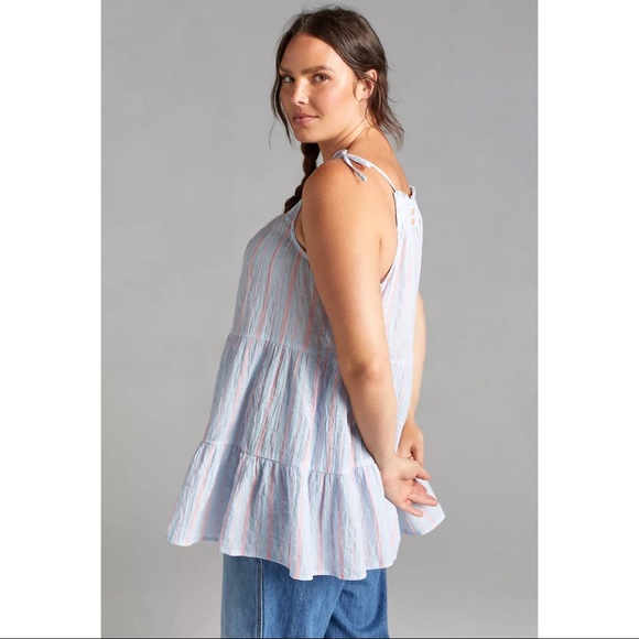 Anthropologie Maeve Gauzy Tiered Tunic Tank - NWT - SZ (L) - Picture 11 of 16